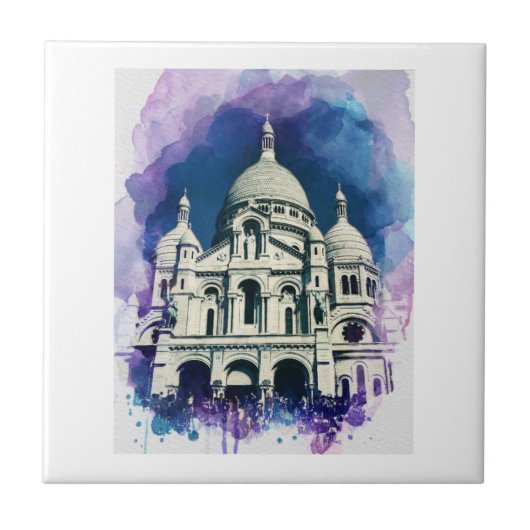 Sacré-Coeur Montmartre Paris Frankreich Architektu Fliese (Vorderseite)