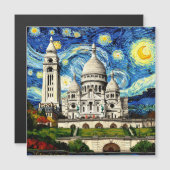 Sacre-Coeur Paris France Starry Night Magneteinladung (Vorne/Hinten)