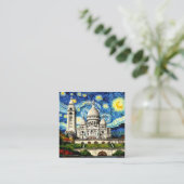 Sacre-Coeur Paris Frankreich Starry Night Begleitkarte (Stehend Vorderseite)