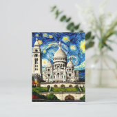 Sacre-Coeur Paris Frankreich Starry Night Postkarte (Stehend Vorderseite)
