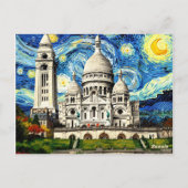 Sacre-Coeur Paris Frankreich Starry Night Postkarte (Rückseite)