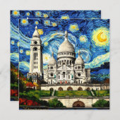Sacre-Coeur Paris Frankreich Starry Night Save The Date (Vorne/Hinten)
