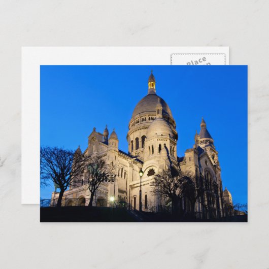 Sacre Coeur während der Abendkasse Postkarte (Vorne/Hinten)