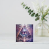 Sacred Axis | Third Eye Design Quadratische Visitenkarte (Stehend Vorderseite)