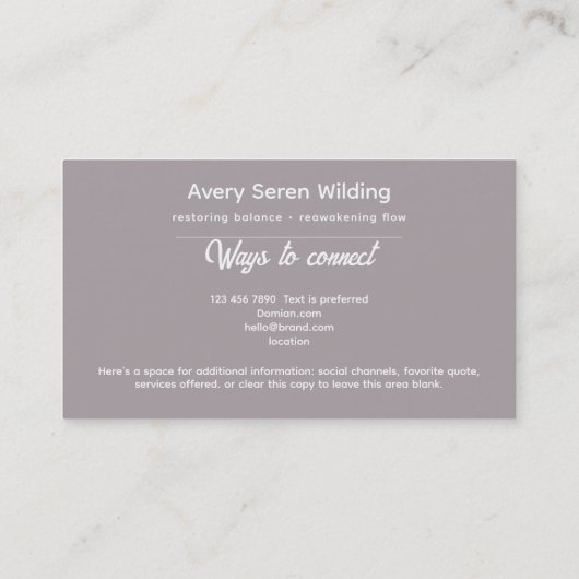 Sacred Axis | Third Eye Design Visitenkarte (Rückseite)