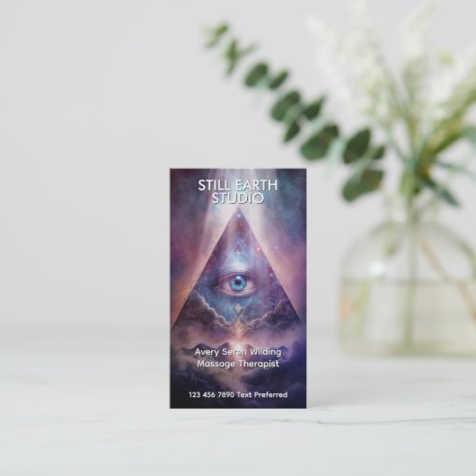 Sacred Axis | Third Eye Design Visitenkarte (Stehend Vorderseite)