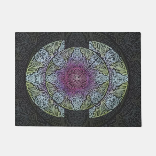 Sacred Bloom Mandala Fußmatte (Vorderseite)