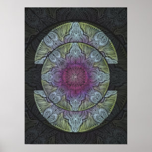 Sacred Bloom Mandala Poster