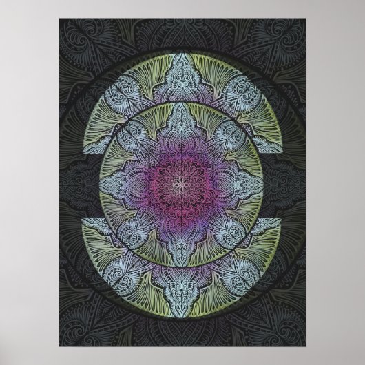 Sacred Bloom Mandala Poster (Vorne)
