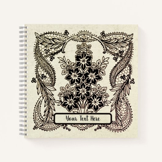 Sacred Blossoms - Indische Blume-Ornament-Notebook Notizblock (Vorderseite)