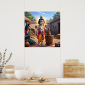 Sacred Blue Traditionelle Damodara Bala Krishna Poster (Küche)