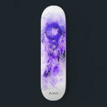 *~* Sacred Boho Tribal Shamanic Dream Catcher Skateboard<br><div class="desc">* Western BOHO American Watercolor Abstrakte Dream Catcher Tour mit hübschen Feathers als Shamanic-Symbol für einen amerikanischen Spirituellen Heiler oder BOHEMIAM Design. * * *** Die Farben sind meist tiefes Amethyst LILA auf WEISS. Dieses temperamentbasierte, beliebte boho kreative abstrakte moderne Träumerei- und Feathers-Design wird höchstwahrscheinlich von Shamans, Native American Healers,...</div>