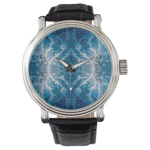Sacred Cosmic Flow - Blue Silver Symmetrie Armbanduhr