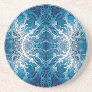 Sacred Cosmic Flow - Blue Silver Symmetrie Getränkeuntersetzer