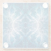 Sacred Cosmic Flow - Blue Silver Symmetrie Glasuntersetzer (Rückseite)
