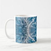 Sacred Cosmic Flow - Blue Silver Symmetrie Kaffeetasse (Links)