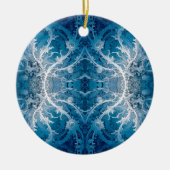 Sacred Cosmic Flow - Blue Silver Symmetrie Keramik Ornament (Vorne)