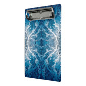 Sacred Cosmic Flow - Blue Silver Symmetrie Mini Klemmbrett (Gewinkelt2)