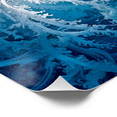 Sacred Cosmic Flow - Blue Silver Symmetrie Poster (Ecke)