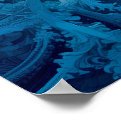 Sacred Cosmic Flow - Blue Silver Symmetrie Poster (Ecke)