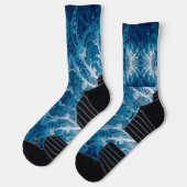 Sacred Cosmic Flow - Blue Silver Symmetrie Socken (Links)