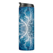 Sacred Cosmic Flow - Blue Silver Symmetrie Thermosbecher (Nach rechts gedreht)