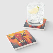 Sacred Cow Diwali Table Accent Steinuntersetzer (Seitenansicht)