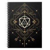 Sacred D20 Dice Minimalistisch Geometry Tabletop R Notizblock (Vorderseite)