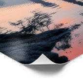 Sacred Dance: Red Crown Cranes at Fuji's Gate Poster (Ecke)