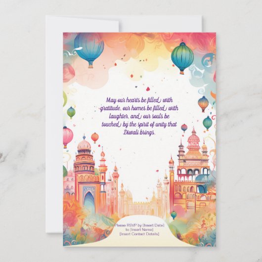 Sacred Diwali Reflection Einladung (Rückseite)