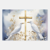 Sacred Doves & Crosses Geschenkpapier Set (Vorderseite 2)