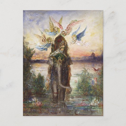 Sacred Elephant (Péri) von Gustave Moreau Postkarte (Vorderseite)