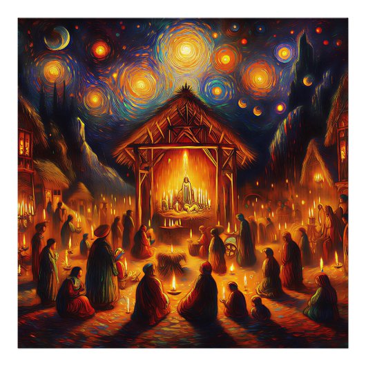 Sacred Fire Beneath the Starry Night Fotodruck (Vorne)