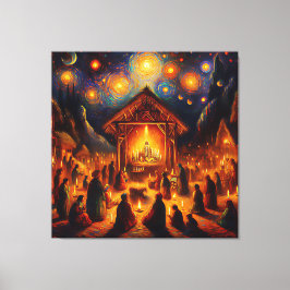 Sacred Fire Beneath the Starry Night Leinwanddruck