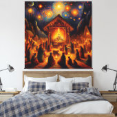 Sacred Fire Beneath the Starry Night Leinwanddruck (Insitu (Schlafzimmer))