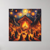 Sacred Fire Beneath the Starry Night Leinwanddruck (Vorderseite)