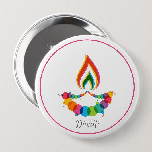 Sacred Flame Rising Diwali Button (Vorne & Hinten)