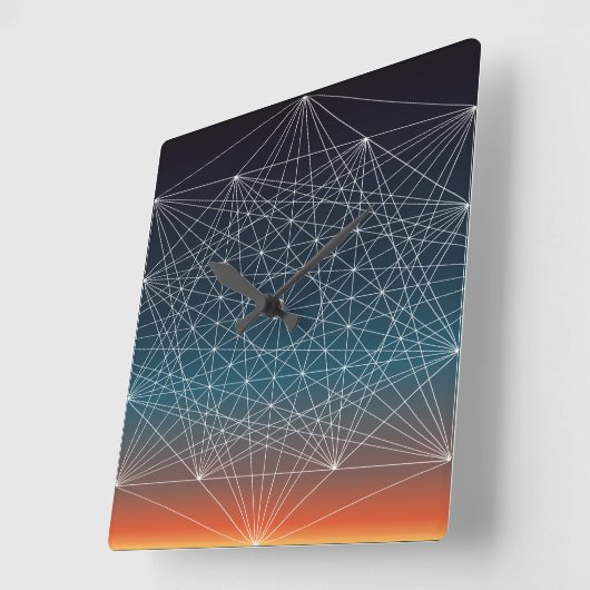 Sacred G Sunset Quadratische Wanduhr (Winkel)