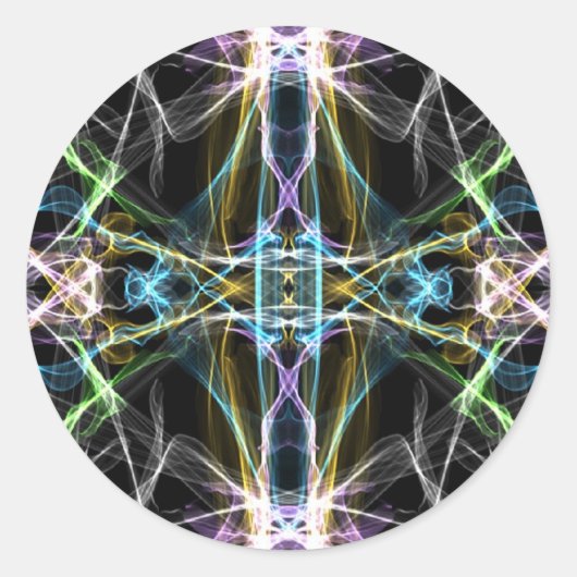 Sacred_Geo_Fraktal_2 Runder Aufkleber (Vorderseite)