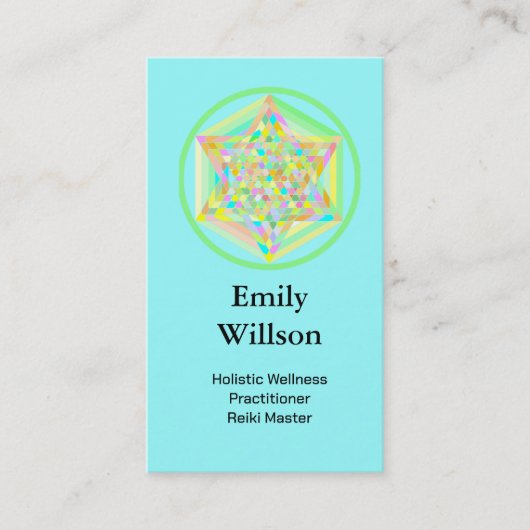 Sacred Geometric Star Wellness Holographic  Visitenkarte (Vorderseite)