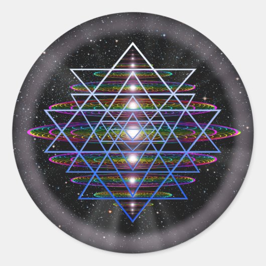 Sacred Geometry 9 Runder Aufkleber (Vorderseite)