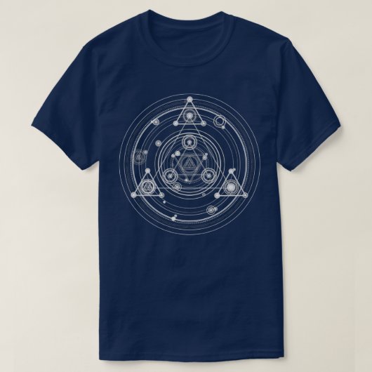 Sacred geometry black and white geometric art T-Shirt (Design vorne)