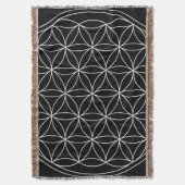 Sacred Geometry : Blume des Lebens Schwarz & Weiß Decke (Vorderseite Vertikal)