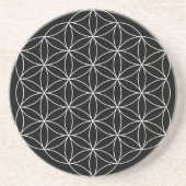 Sacred Geometry : Blume des Lebens Schwarz & Weiß Getränkeuntersetzer (Vorne)
