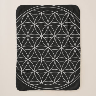 Sacred Geometry : Blume des Lebens Schwarz & Weiß Sherpadecke