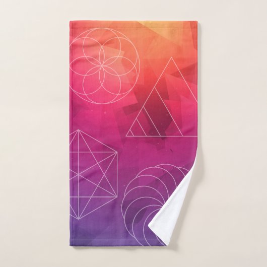 Sacred Geometry Bright Polygons Badhandtuch Set (Handtuch)