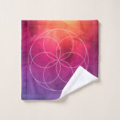 Sacred Geometry Bright Polygons Badhandtuch Set (Waschlappen)