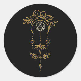 Sacred Geometry D20 Dice Tabletop RPG Runder Aufkleber