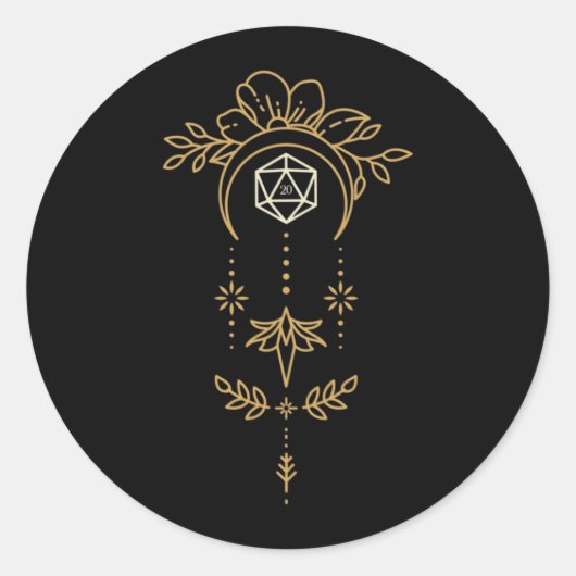 Sacred Geometry D20 Dice Tabletop RPG Runder Aufkleber (Vorderseite)