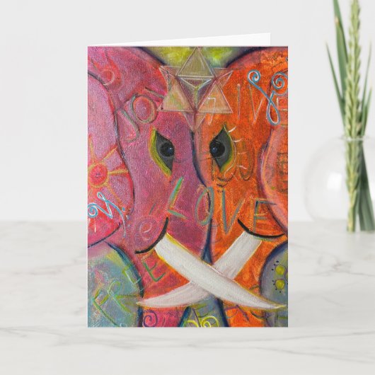 Sacred Geometry Elephant Original ART Karte (Vorderseite)